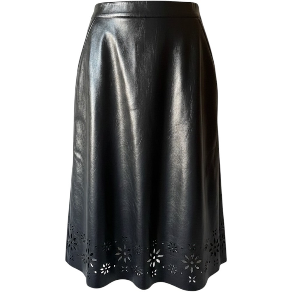 Scoop Women's Plus Size 22‎ Black Floral Laser Cut Midi Skirt Casual XXXL